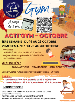 STAGE ACTI'GYM OCTOBRE